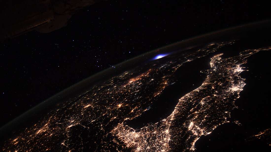 Astronauts Captures Incredible Blue Lightening Image From ISS